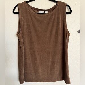 CHICO’S Vtg Travelers Brown Slinky Sleeveless Top with Stretch - Size 3 (XL)